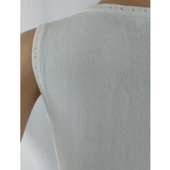 St. John Sport Small White V Neck Tank Top - Picture 3 of 6